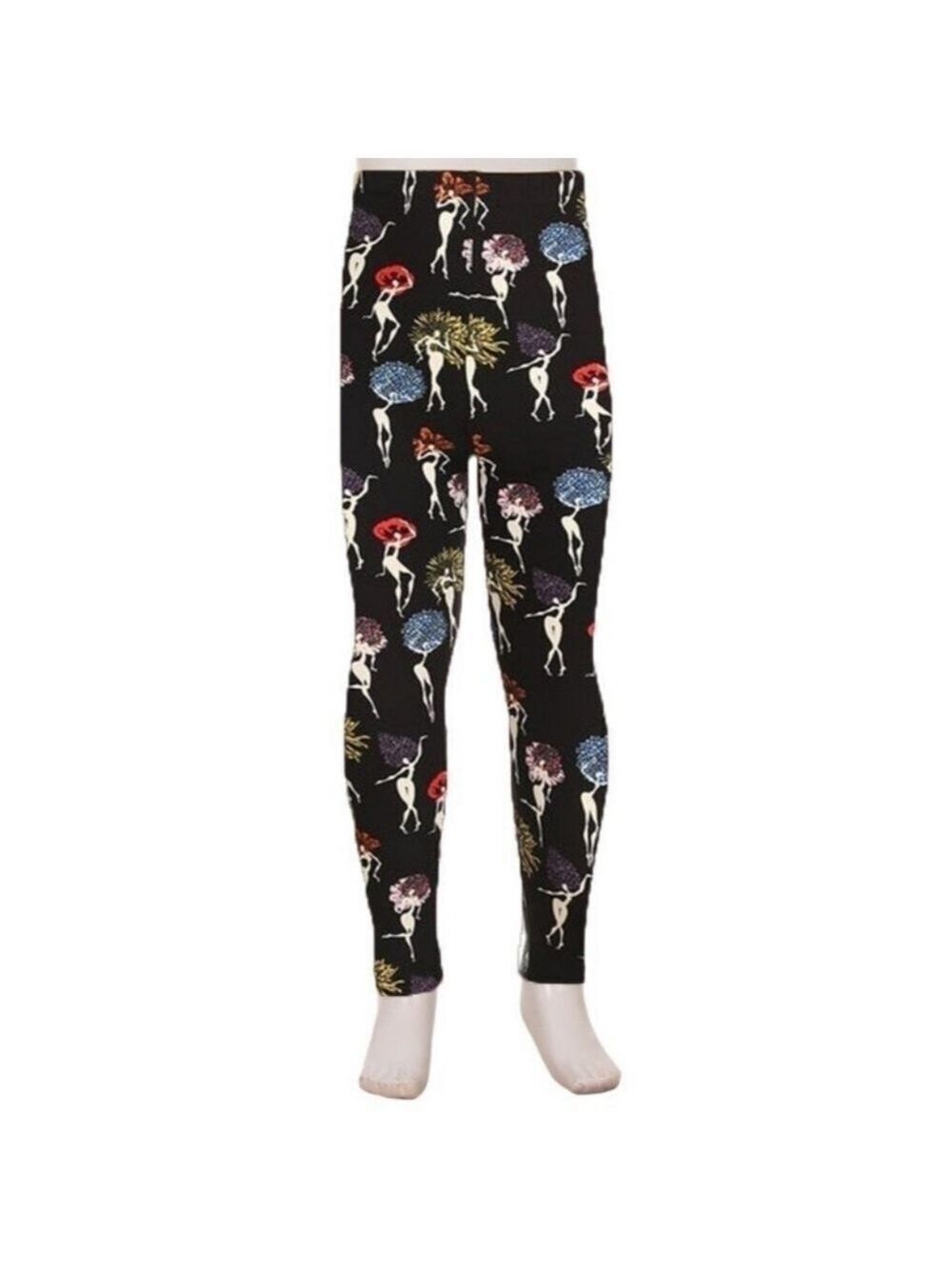 LEGGINGS DEPOT KID'S Ballet Dancer Black Print Full Length Leggings Size S/M NWT